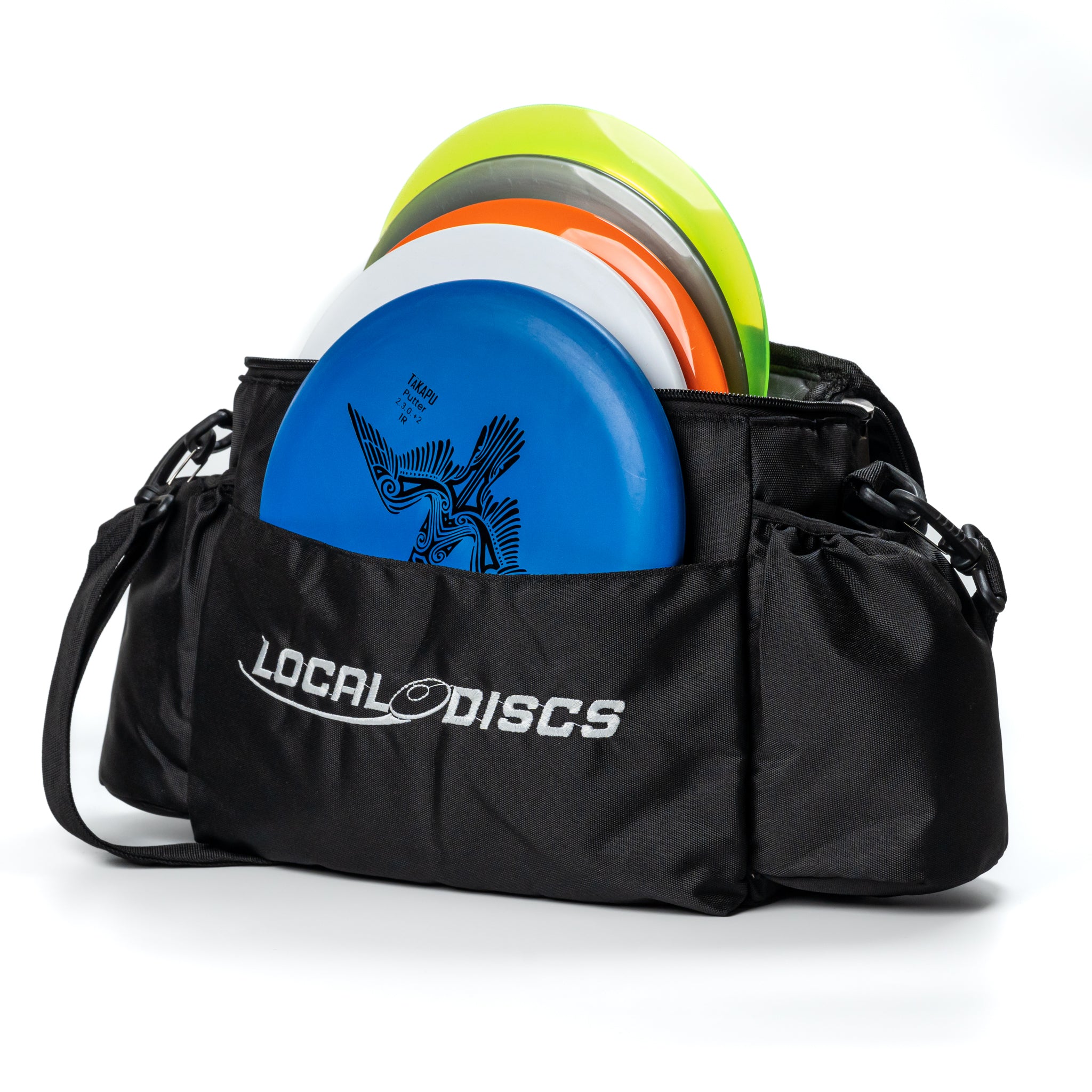 Local Discs Pro Starter Disc Golf Set with black bag and Takapu putter