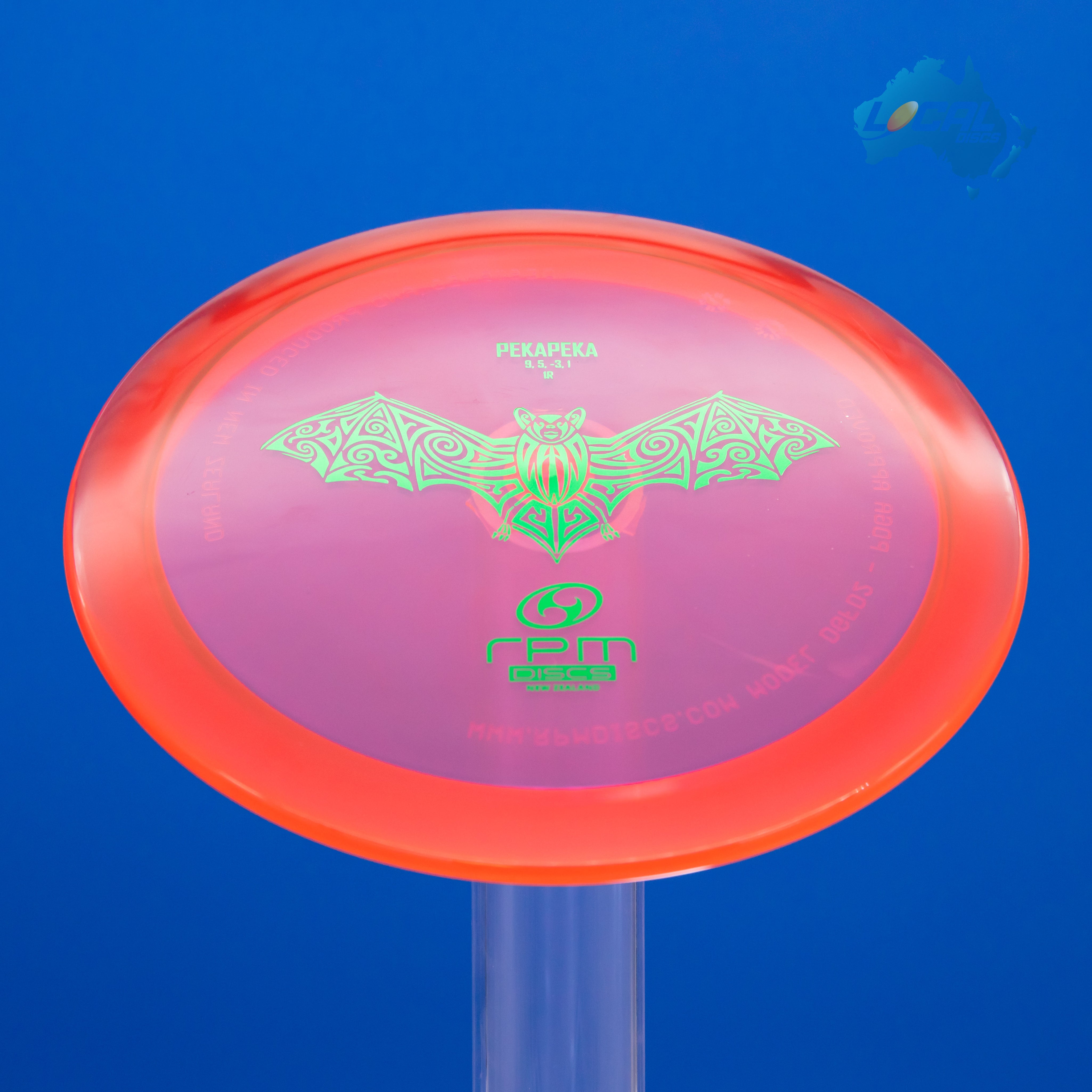 RPM Discs Pekapeka driver in pink on a blue background